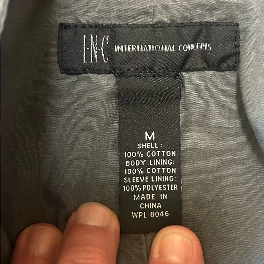 Women’s INC International Concepts Button Front Gray Jacket Size Medium.